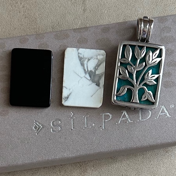 Silpada Jewelry - Silpada .925 Sterling Silver Changeling Pendant With 3 Stone Inserts
